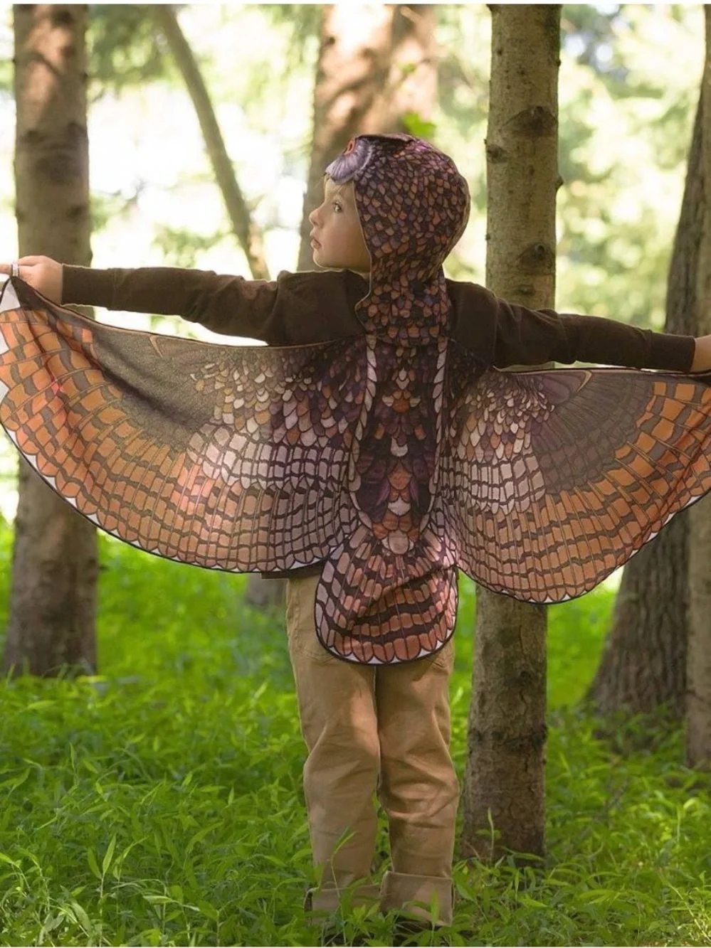 Hooded Realistic Owl Costume, realistic owl horned